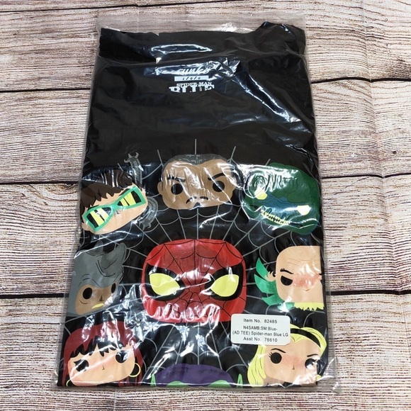 Marvel Collector Corps Black Spider-Man Blue Pop Tees T Shirt Size L - Picture 1 of 5